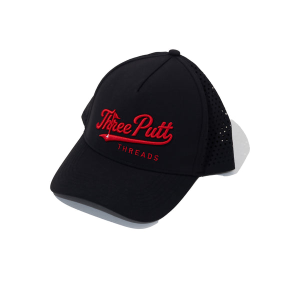 Black Three Putt Threads Trucker Cap